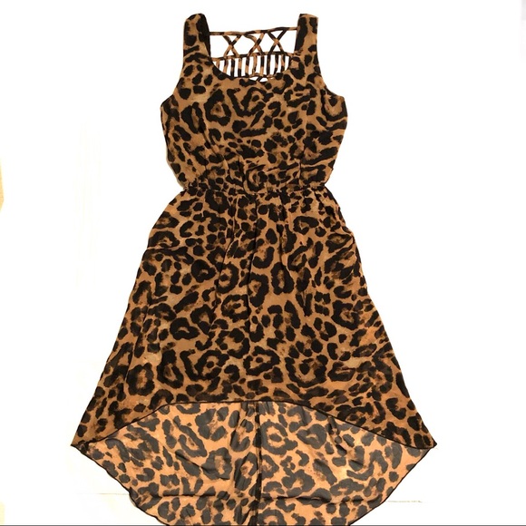Heart Soul Dresses & Skirts - Animal Print High Low Strappy Midi Dress M